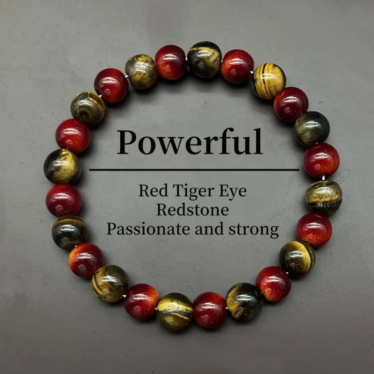 Multi-element Cuprite Red Tigers Eye Black Tourmaline Bracelet Ashley and Clovers