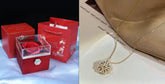 Retro Magnetic Folding Heart Shaped Four Leaf Clover Pendant Necklace Women Love Clavicle Chain Gifts Openable Choker Jewelry Jewelry and Clovers