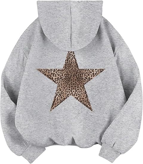 Womens Leopard-Star-Print Hoodie